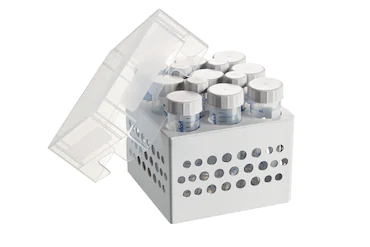 艾本德儲存盒 3 × 3, 可放置 9  個 50  mL 試管和 4  個 15  mL 試管，2  件，高 127  mm，5  英寸，聚丙烯材料，可耐受最低 -86  °C，高溫高壓滅菌，帶蓋子